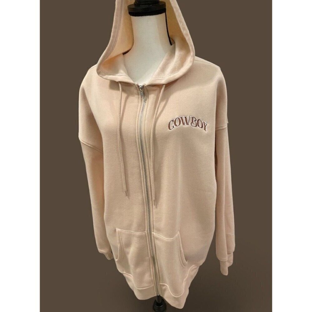 Rue21 Womens Embroidered Zip Up Sweatshirt Hoodie Jacket Size L Drawstring - Picture 7 of 15